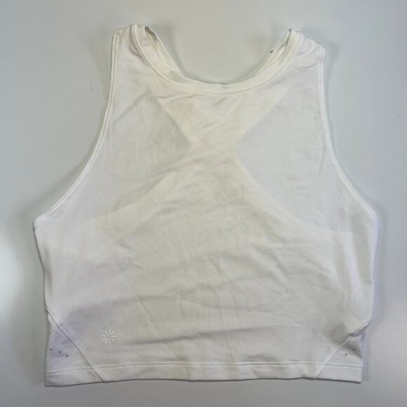 Athleta XS Crop Tank Top Shanti Yoga Tank Bright White Athletic Workout Shirt - Picture 5 of 12